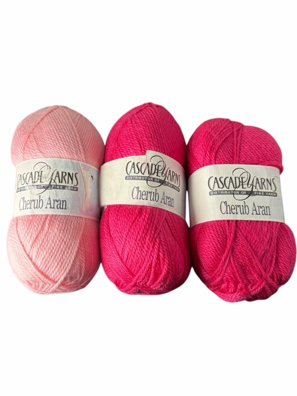 Cascade Yarns Cherub Aran Yarns lot of 3 pink color